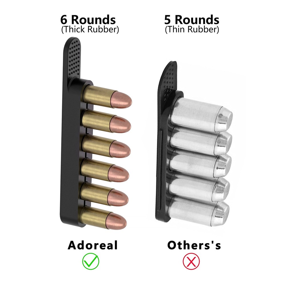 Speed Strips 6 Round, Adoreal 6 Pack Loaders for 38/. 357 Black