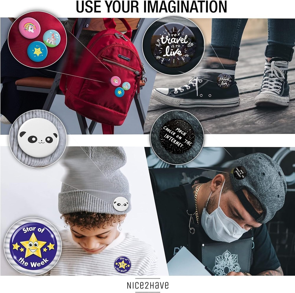 Craft & Share - Button Maker Machine for 500 Unique Badges & Personalized Gifts