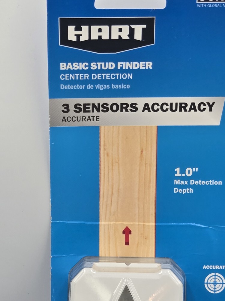Hart Basic Stud Finder Center Detection 3 Sensors Accuracy Hart1BAS 1" Max Depth