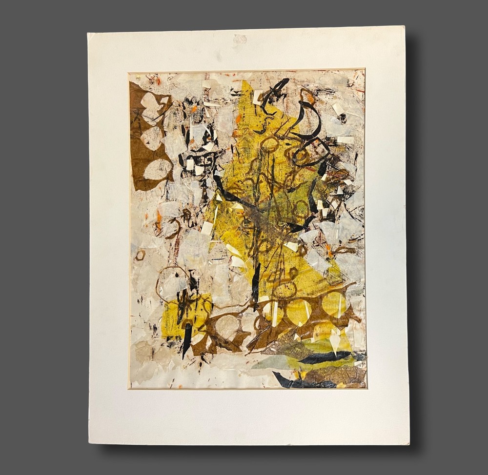Gladys Goldstein Mixed Media Gold Forms c1957