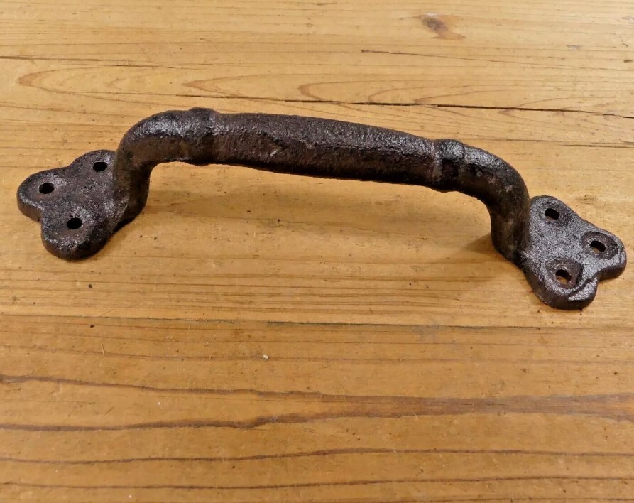 2 Rustic Cast Iron Antique Style Restore Barn Handles Gate Pull Door Handle