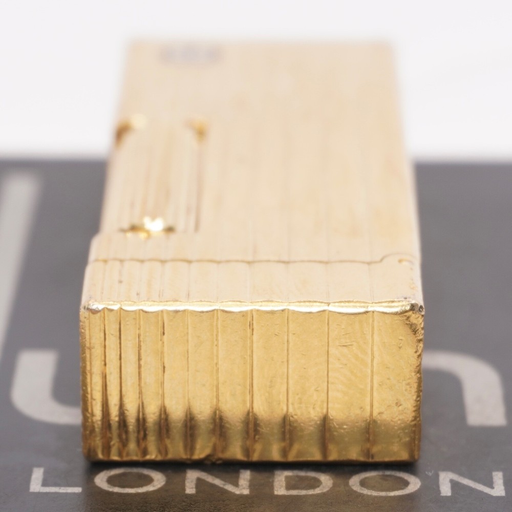 Rare Dunhill Lighter Gold Stripe Pattern-Ultrasonically cleaned_Working