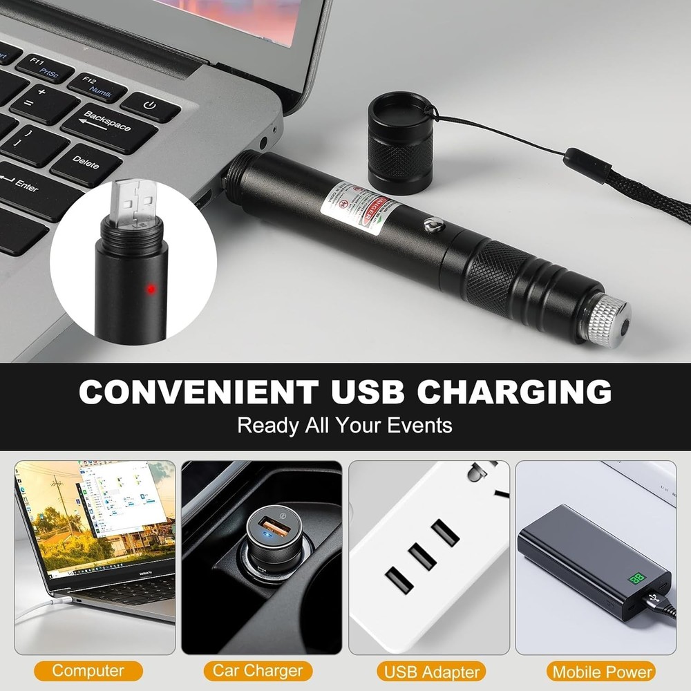 Long Range Green Laser Pointer Rechargeable USB Laser