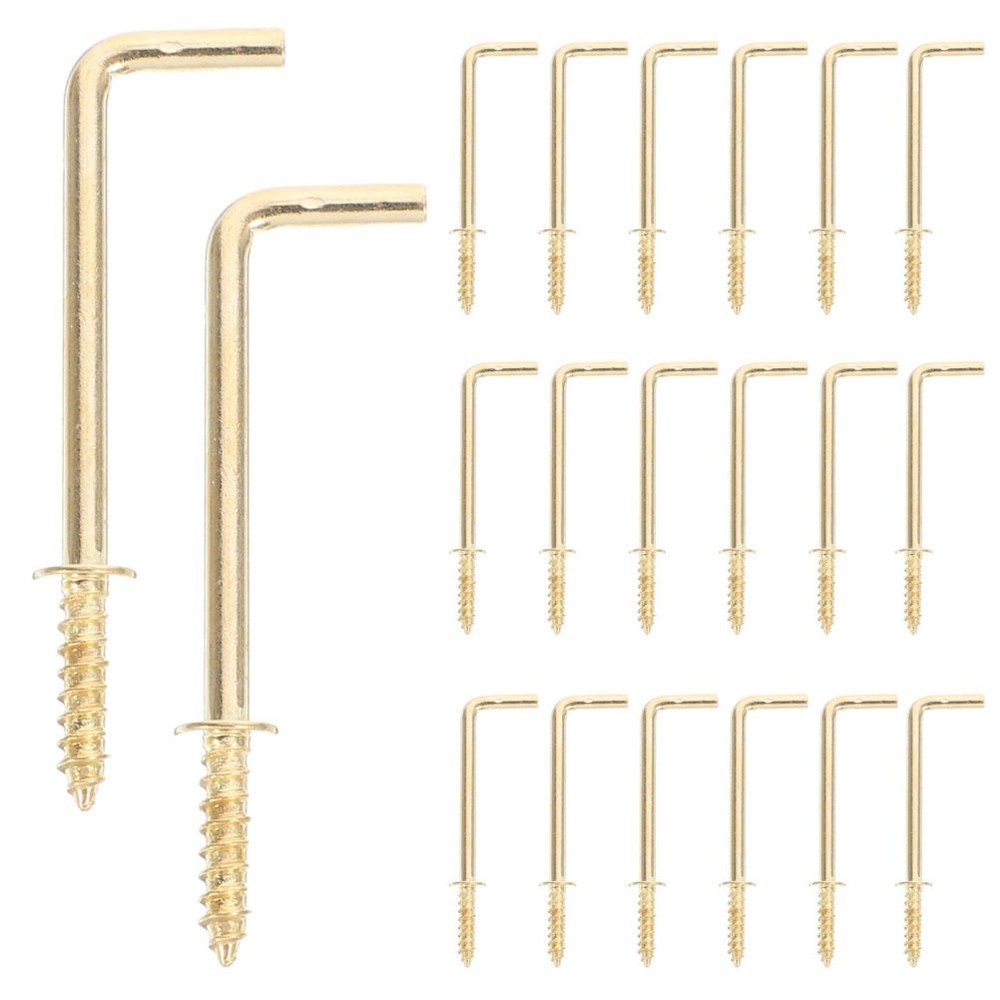 30 Pcs Right Angle Hook Screw Hooks Heavy Duty Shape for Hanging
