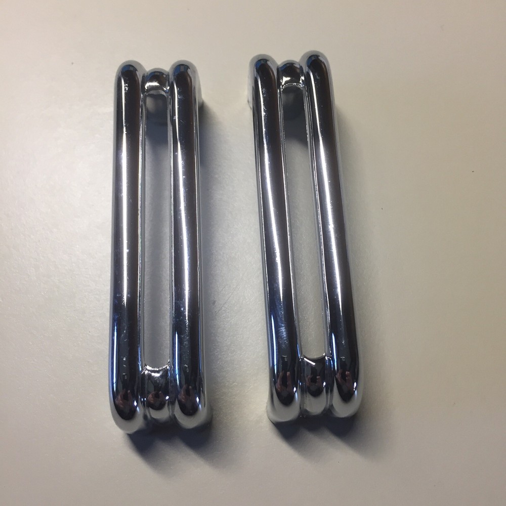 2 Vintage KBC Chrome Split Bar Drawer Pull Mid Century Style Lot B