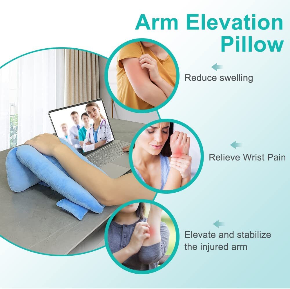 Arm Elevation Pillow Support Wedge with Mouse Wrist Pad Elevating Arm Medical