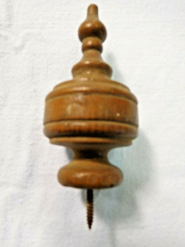Antique ~ Salvage ~ Walnut Clock Finial  4 1/2" tall                   #2016