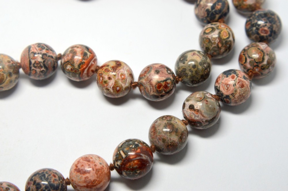 NATURAL POLISHED LEOPARD JASPER ROUND NECKLACE
