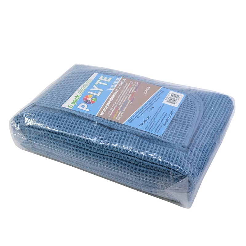 POLYTE Oversize, 60 x 30 in., Quick Dry Lint Free Microfiber Bath Towel Set, 6