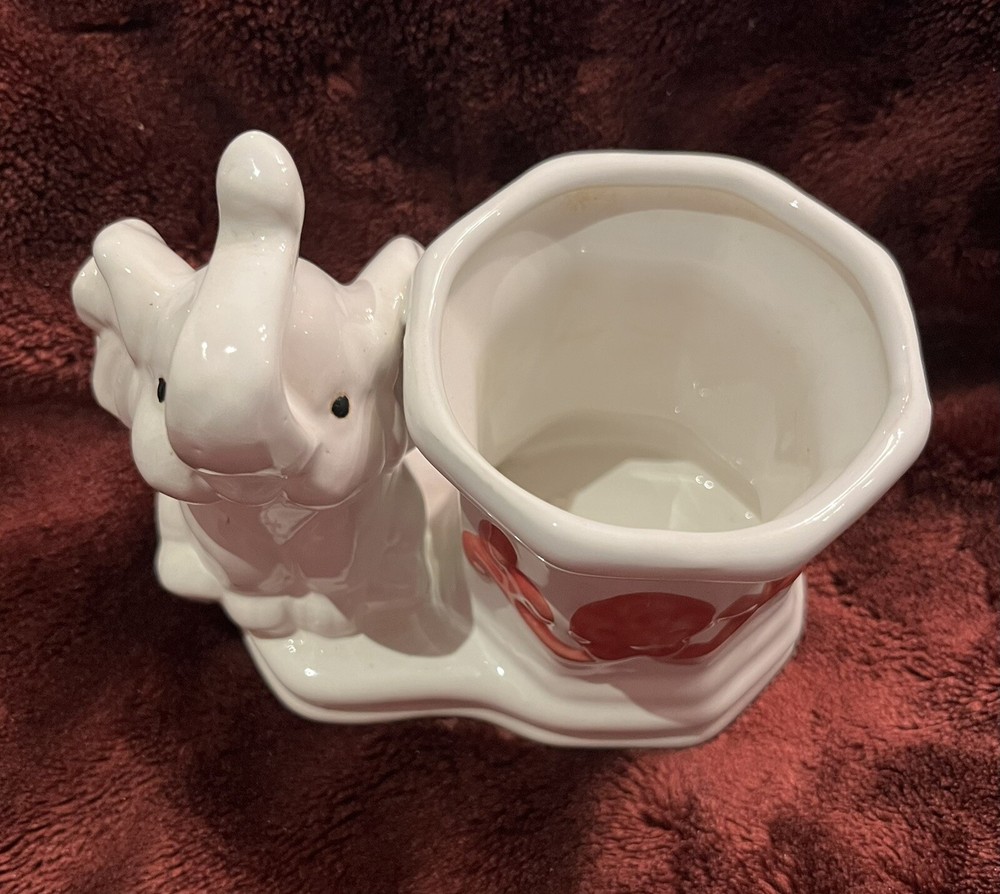 Glazed ceramic elephant planter