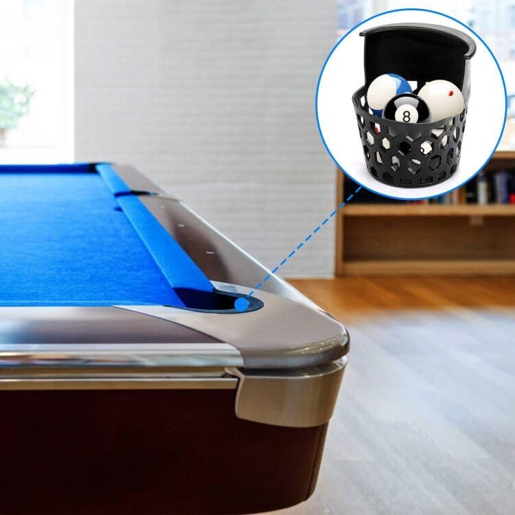 6 Pack Pool Table Pockets, Heavy Duty Billiard Set Including 4 Corner and 2 Side