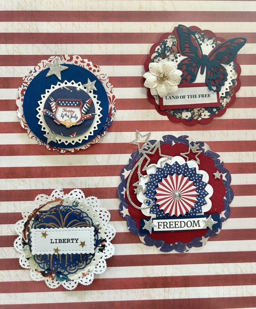 Handmade Patriotic Rosettes Paper Art