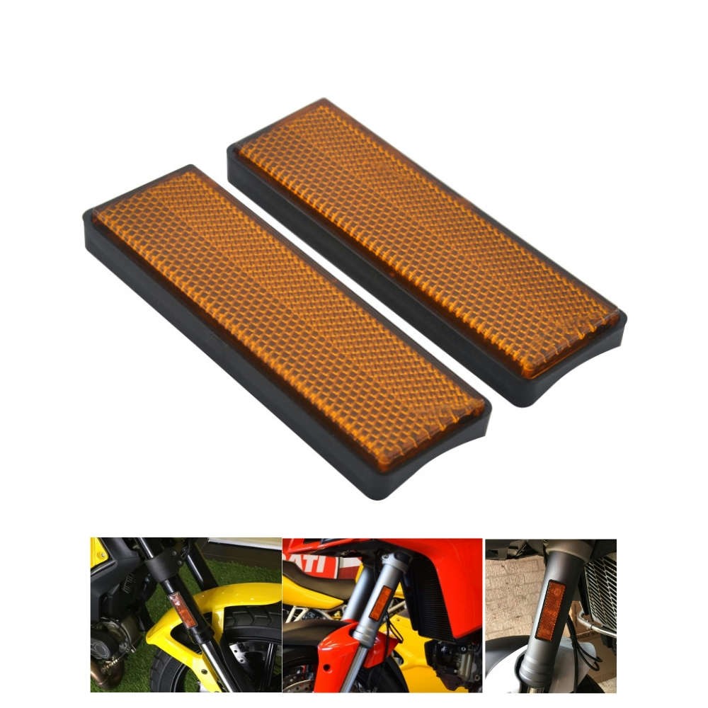 A Pair Front Fork Leg Reflective Reflector Cover Amber Universal For Ducati ATV
