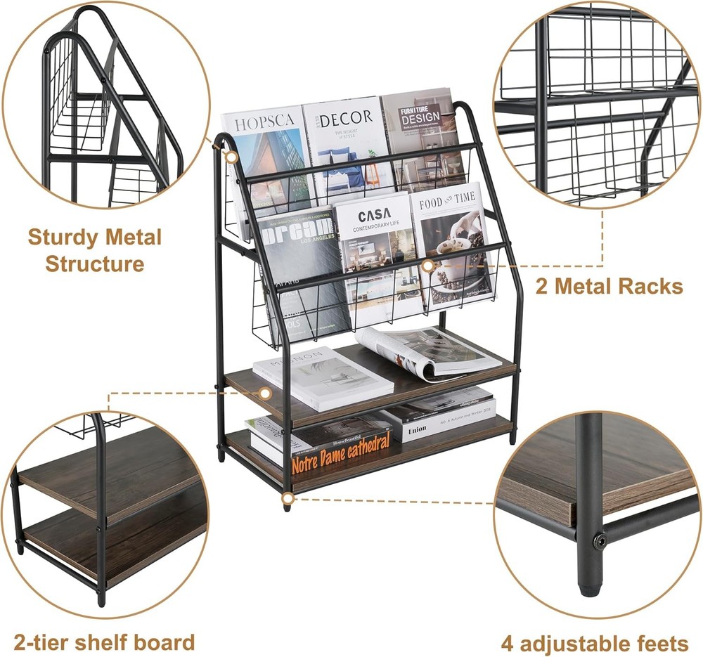 Magazine Display Stand, Freestanding, Durable and sturdy, Multi-functional