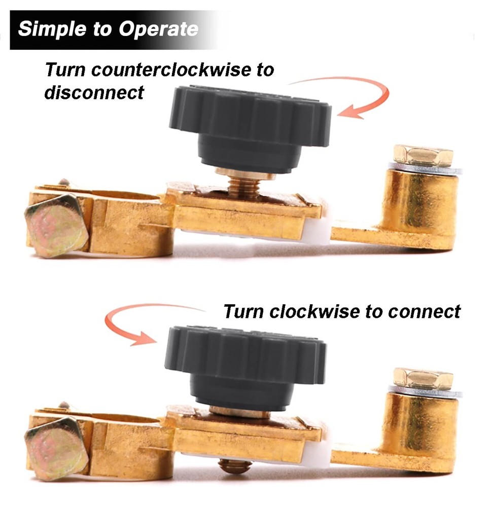 Top Post Battery Disconnect Switch - Quick Cut Off Black