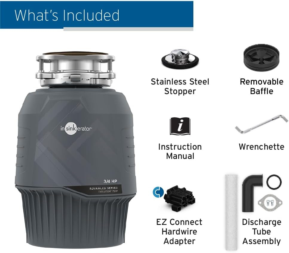 Insinkerator EVOLUTION 0.75HP 3/4 HP, Advanced Series EZ Connect Continuous Feed
