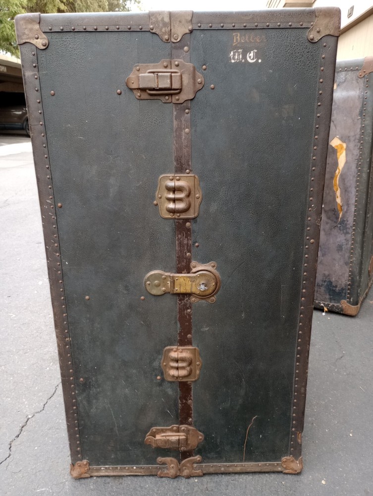 Belper Antique Vintage Wardrobe Trunk