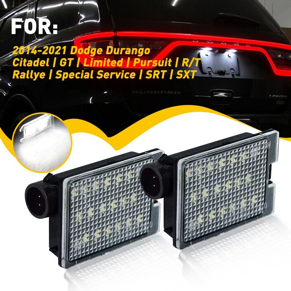 "SUPER BRIGHT"White LED License Plate Light Lamp SET For 2014-2021 Dodge Durango