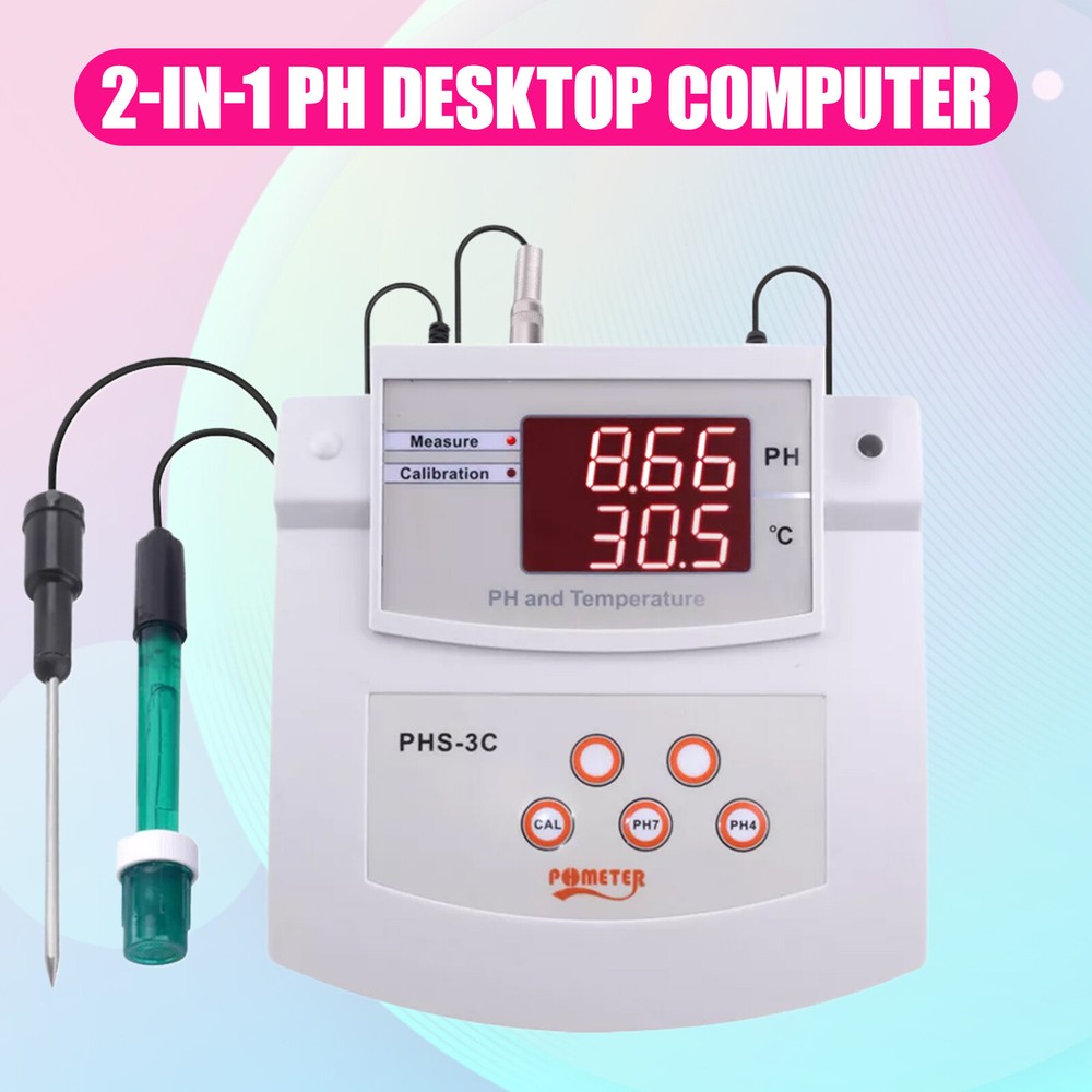 PHS-3C 2 In 1 PH Desktop New Automatic Calibration Acidity Meter PH/Temp Tester