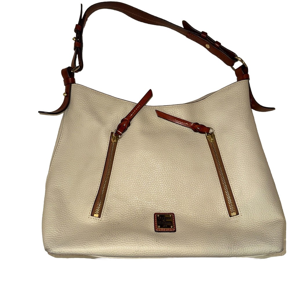 Dooney & Bourke Cooper Hobo Pebbled Bone Shoulder Bag