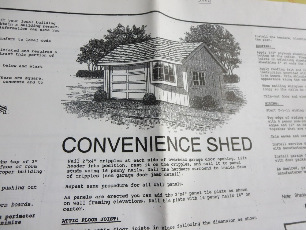 Ucando Complete Plans for Building Convenience Shed #12007