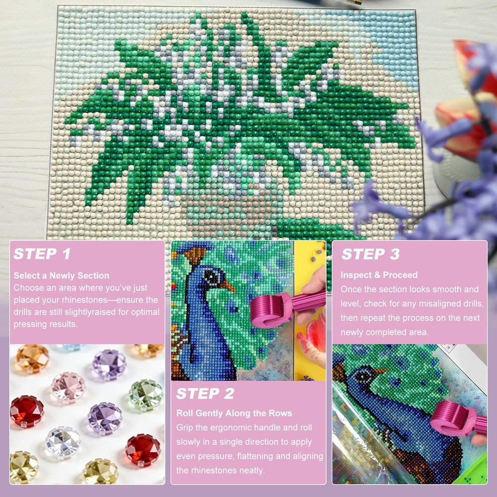 Diamond Art Roller, Detachable Diamond Paint Tools(Purple)