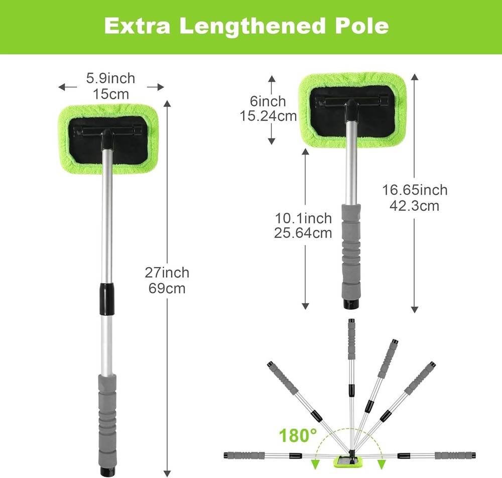 Windshield Cleaning Tool for Car – 27inch Extendable Handle Window Cleaner