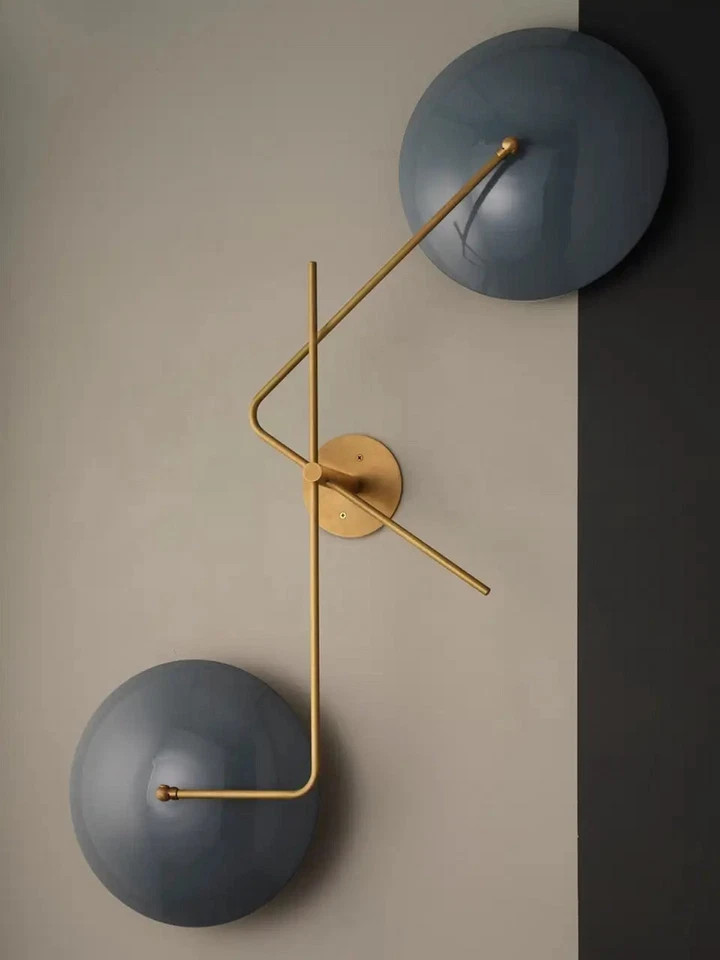 Modern Articulating Wall Sconce | Mid-Century wall light Grey Disk Design