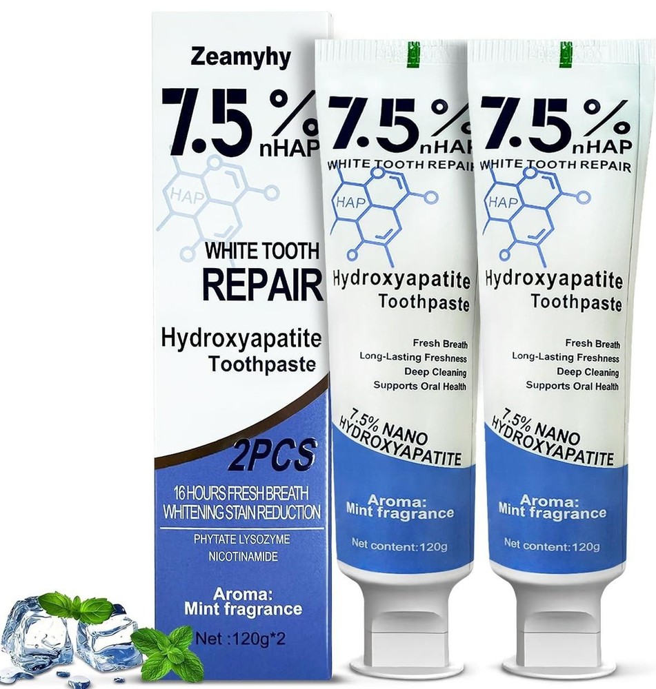 7.5% Hydroxyapatite Toothpaste for Advanced Enamel Protection, Appropriate for S