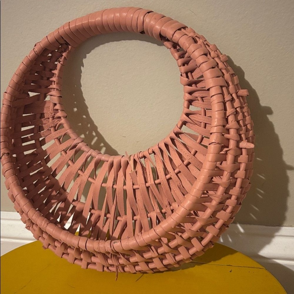 Pink Woven hanging Basket