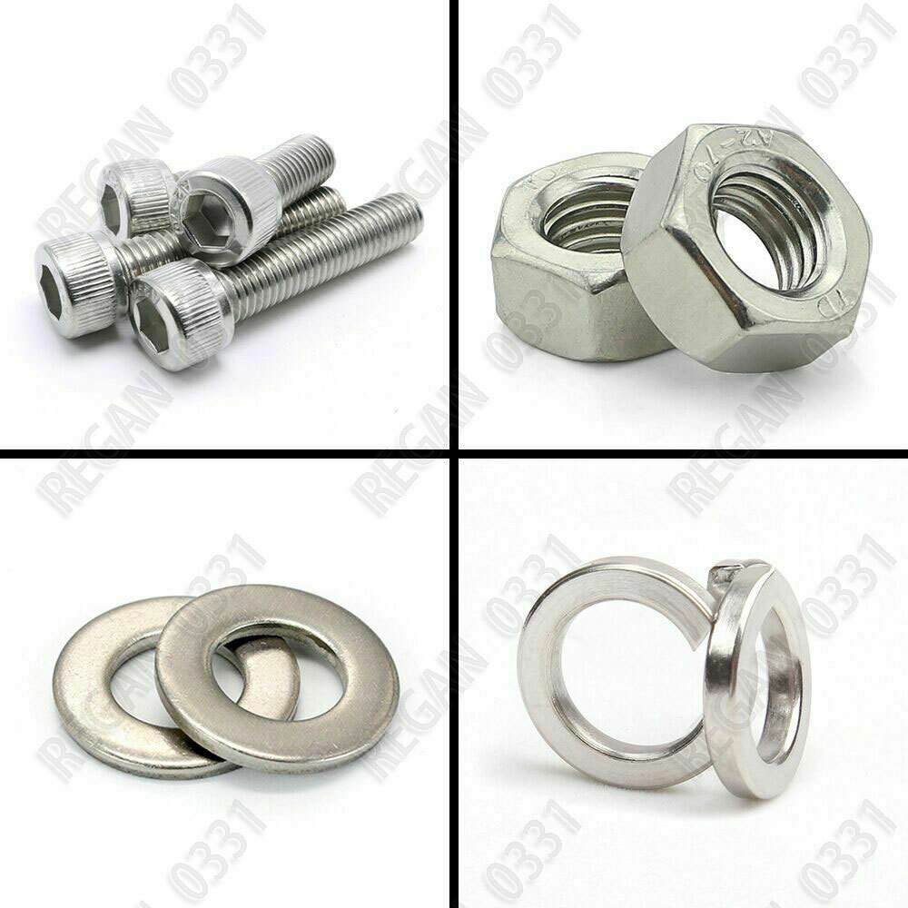 5/32"-2" Inch 6#,8#,10#-24UNC/32UNC 304SS Socket Cap Head Screw Bolt Nut washer