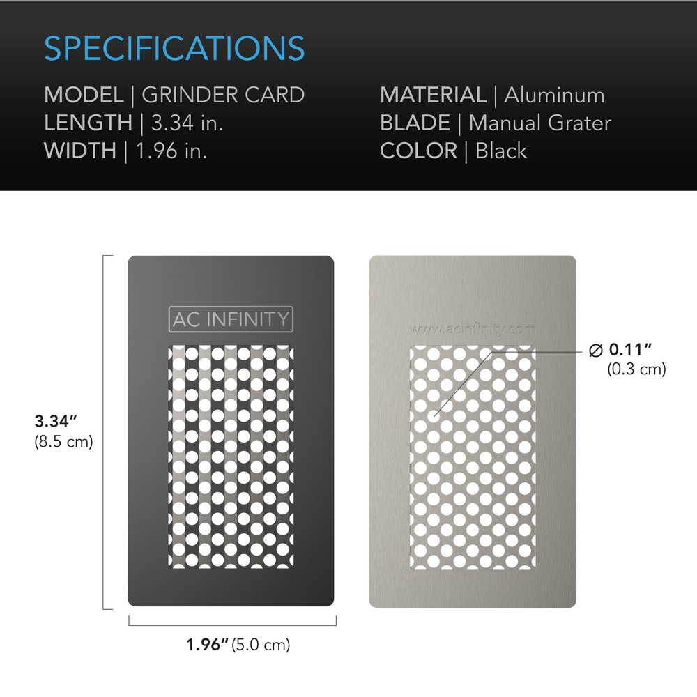 Grinder Card, Milling Tool with Protective Sleeve for Pepper, Spices, and Tea