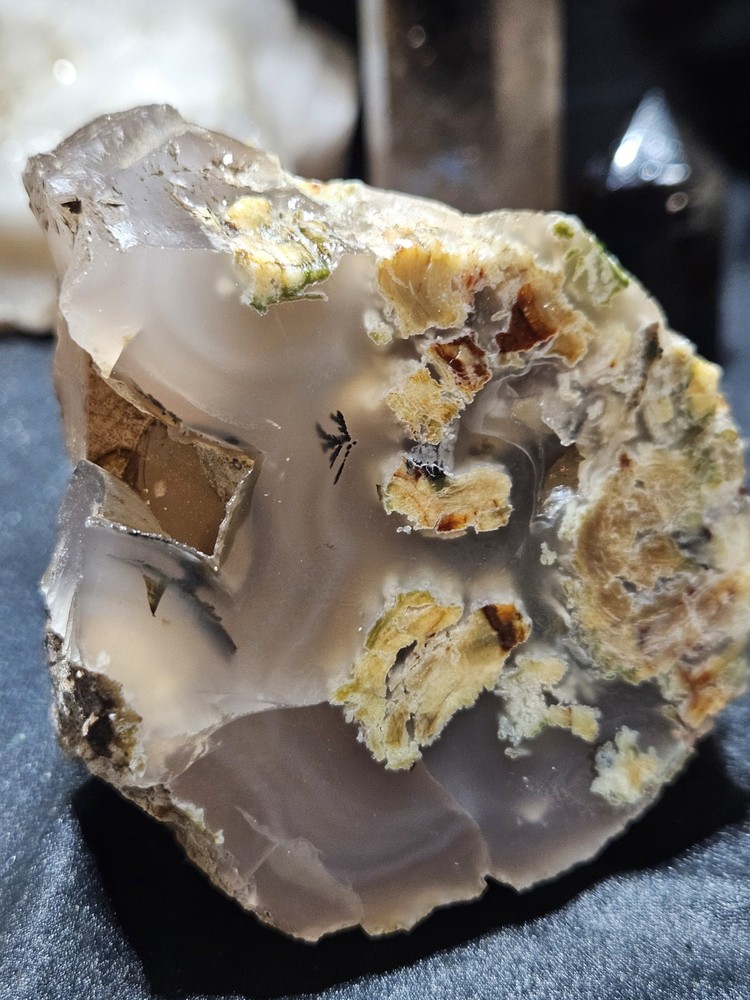 Pink Limb Cast w/ Opal & Dendric Specimen (15oz)