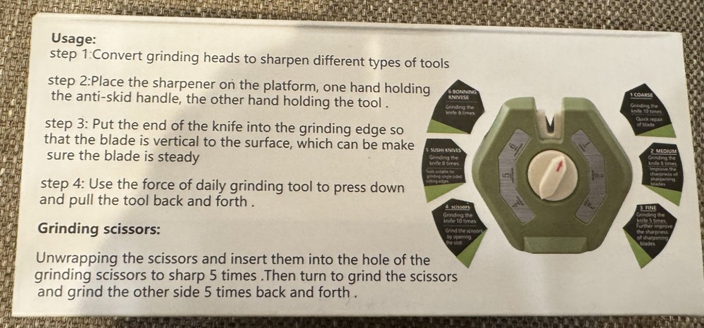 New Riwome 6 Stage Green Knife Sharpener