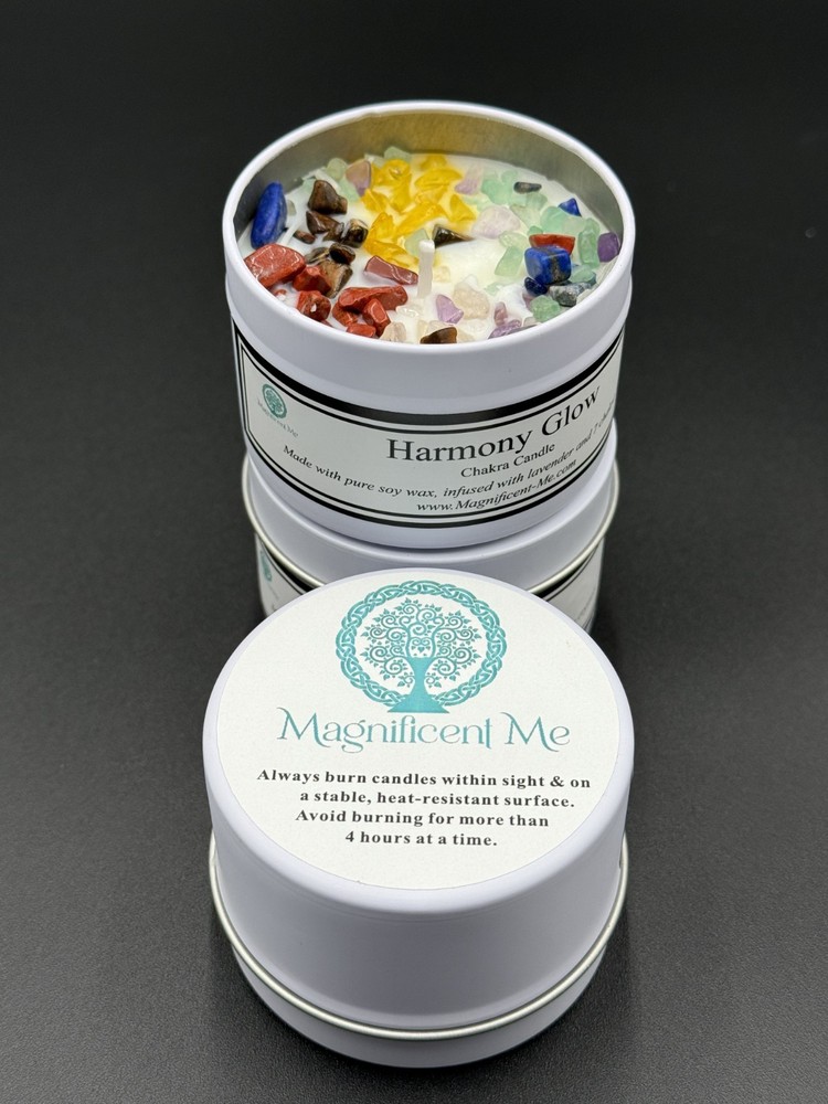 Harmony Glow 7 Crystals Chakra Candle