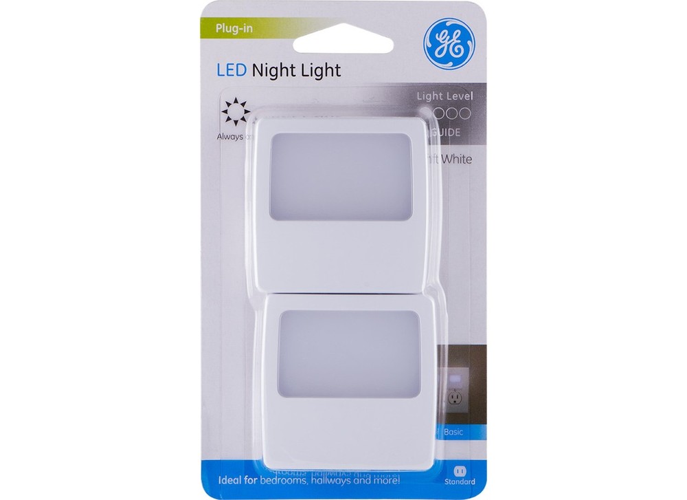 GE 11311 Night Light Automatic Plug-in LED White Pair