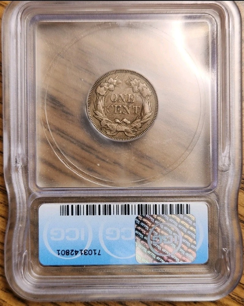1857 Flying Eagle Cent ICG AU50 #3793