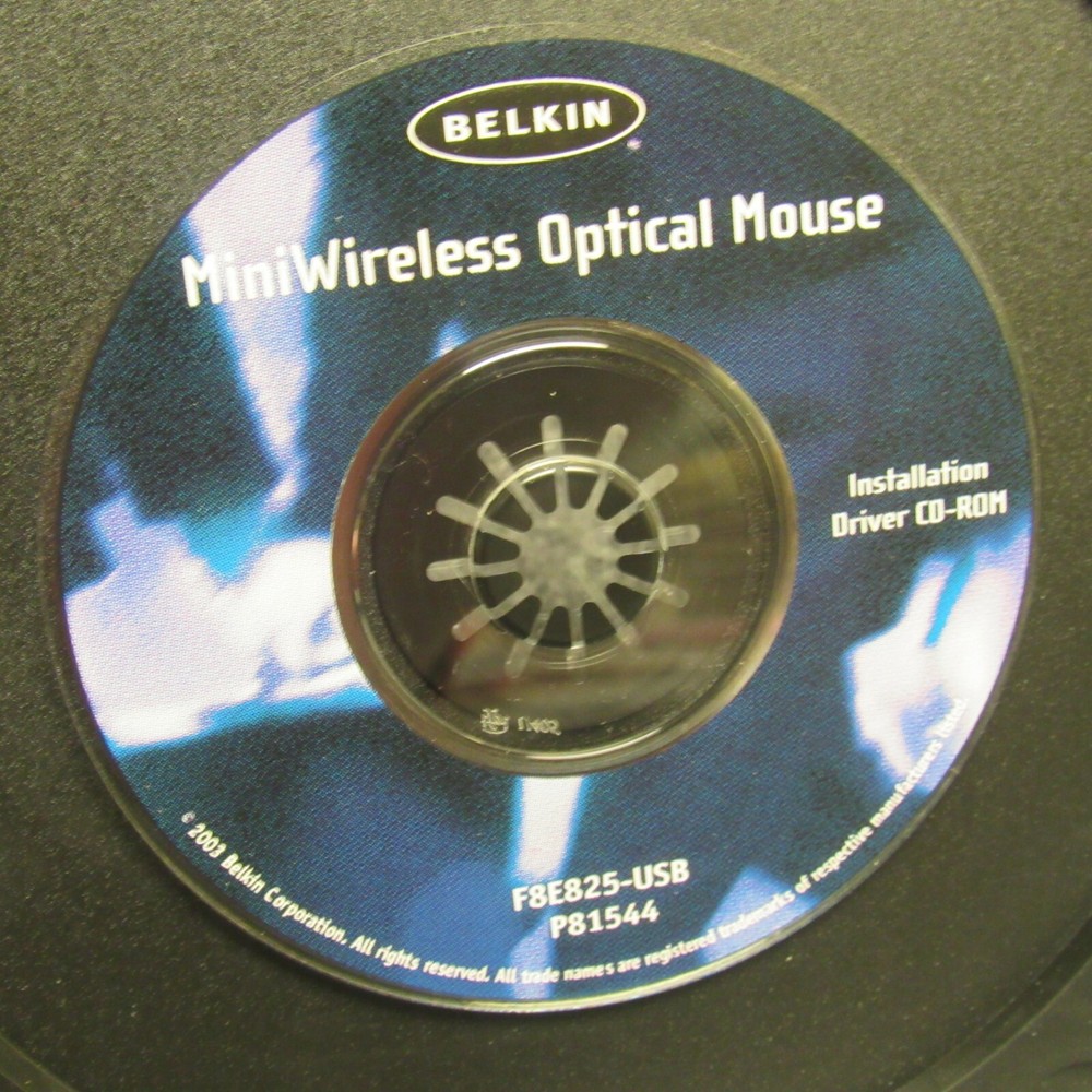 Belkin MiniWireless Optical Mouse Installation Driver CD-ROM Software F8E825-USB