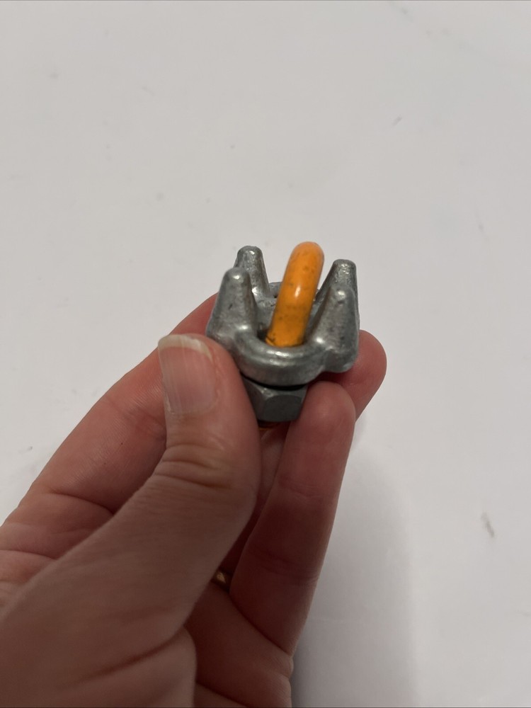 1/4” Drop Forged Heavy Duty Galvanized Wire Rope Clips (10-Pack) Orange