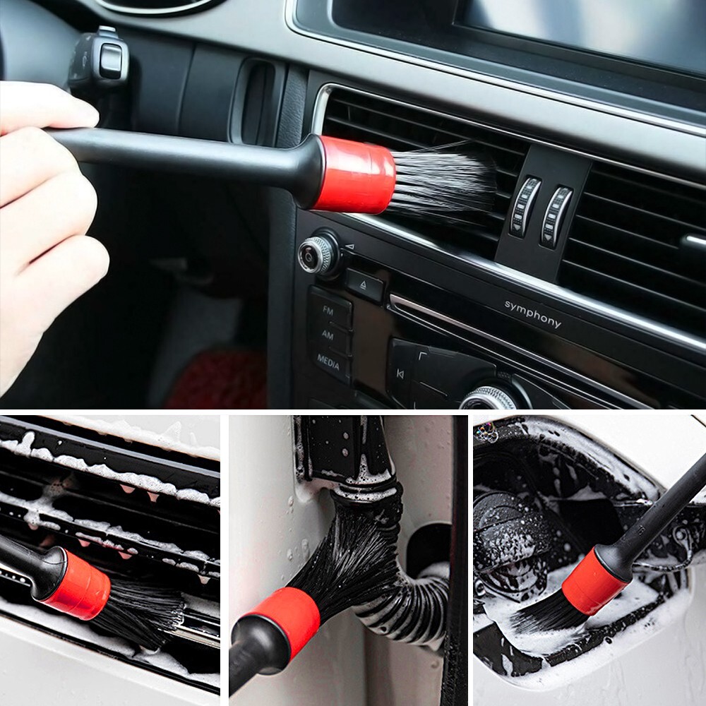 5PCS Soft Bristle Car Detailing Brush Auto Dusting Brush Interior Cleaning Kit