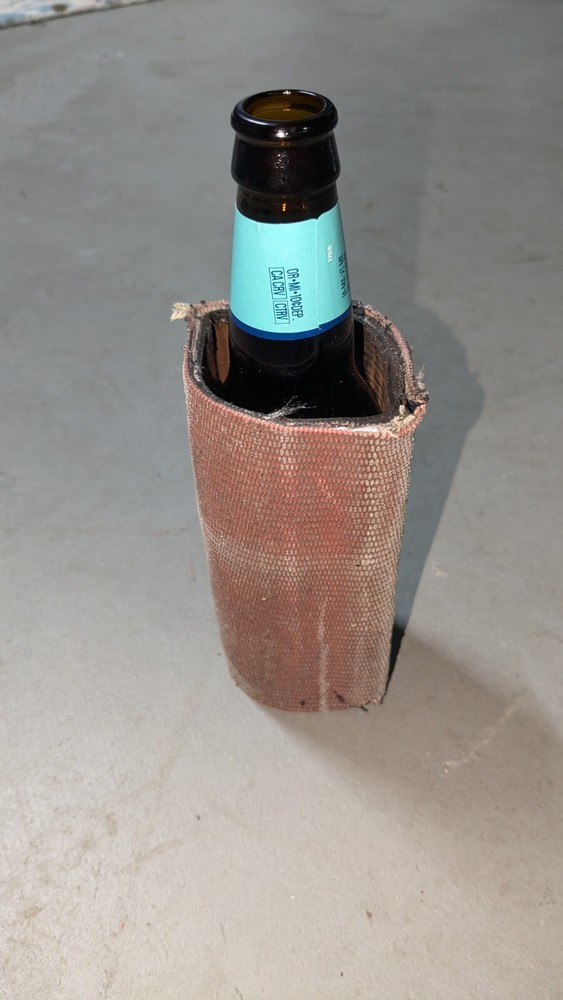 Fire Hose canvas beverage or drink koozie old school