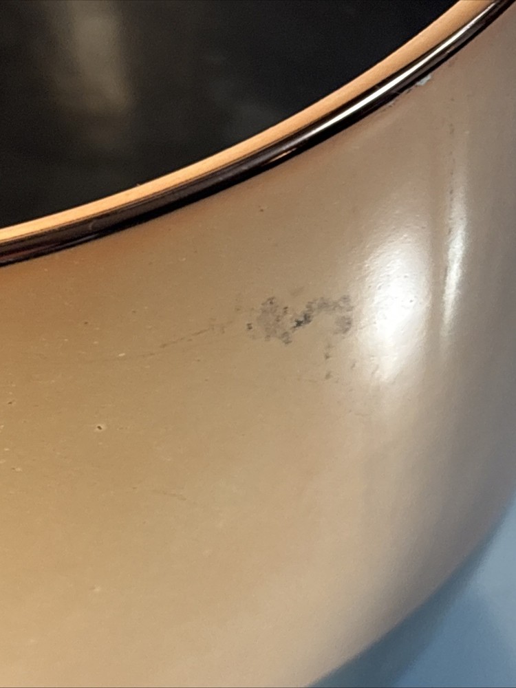 Modern Two-Tone Ceramic Planter Pot No Drain Hole 7” Tall Copper Black Decor