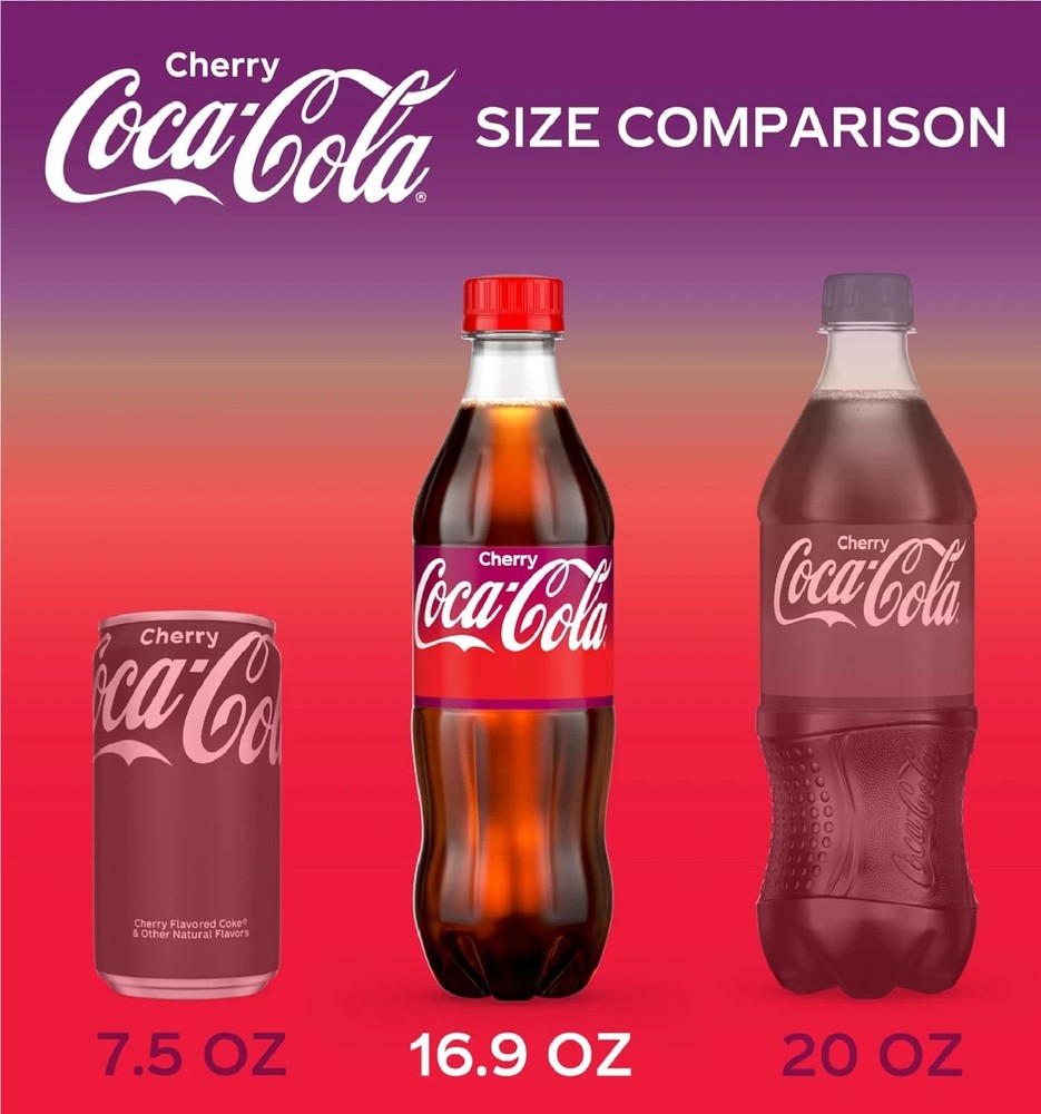 Coca-Cola Coke Cherry Soda, 16.9 fl oz, 6 Pack