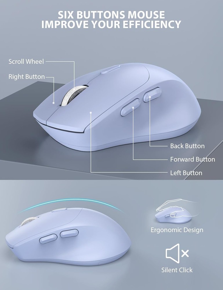 Wireless Keyboard and Mouse Combo - Full-Sized Ergonomic Keyboard with Wrist ...