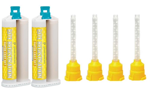 2 x 50ml VPS Bite Registration – Unflavored, Super Fast Set + 4 Tips