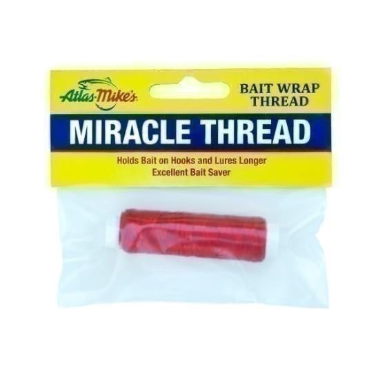Atlas Mike's Miracle Thread 100-Feet Fluorescent Red Bait Wrap