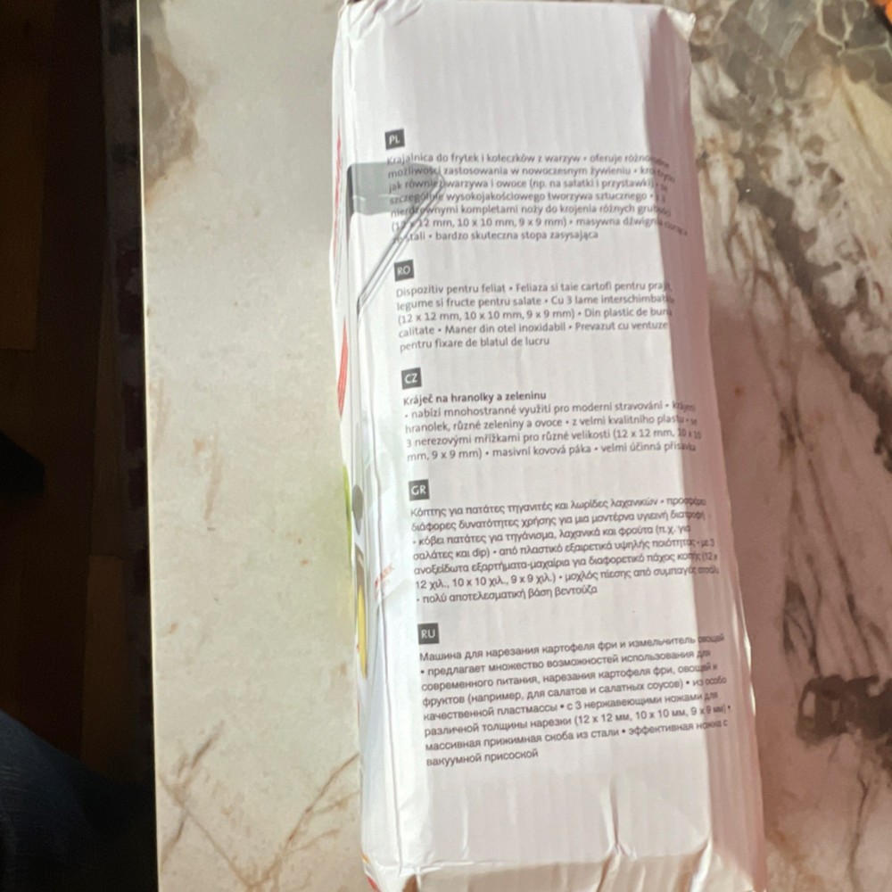 Westmark Easy Stix Potato Chipper Push Function 3 Inserts Dishwasher Safe White