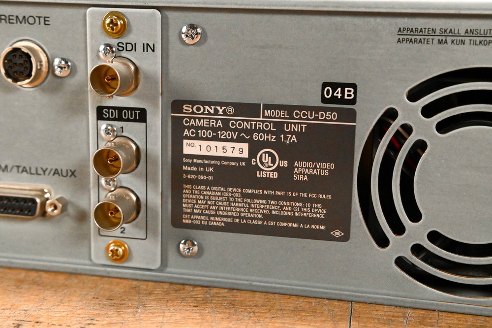 Sony CCU-D50 Camera Control Unit CG01Q7Z