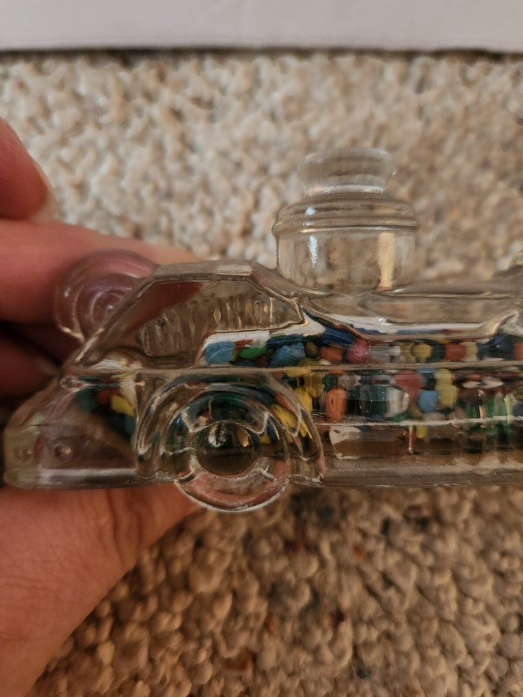 Vintage Glass Fire Truck Candy Container!