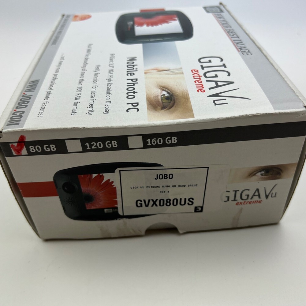 JOBO GIGA VU Extreme Mobile Photo PC 80GB GVX080 Real RAW File Decoding
